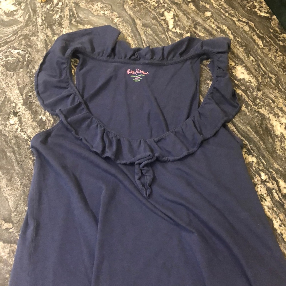 GUC Lilly Pulitzer ruffled tank navy